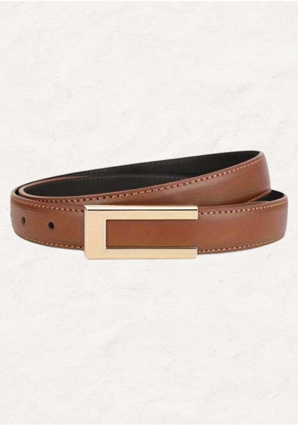  ALLOY PLATE BUCKLE BROWN BELTS
